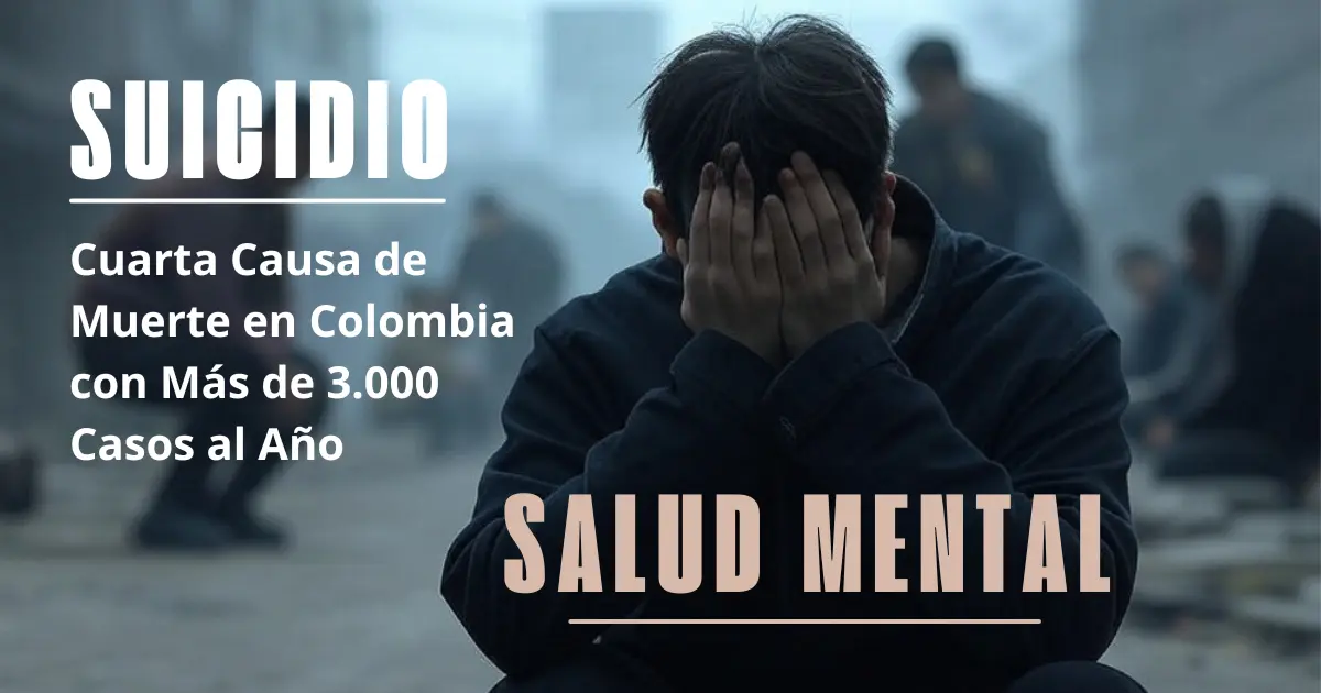 Salud Mental: Suicidio, Cuarta Causa de Muerte en Colombia con Más de 1900 Casos al Año 1 Gráfica que muestra el impacto de la crisis de salud mental en Colombia, con el suicidio como una de las principales causas de muerte, superando los 3.000 casos al año.