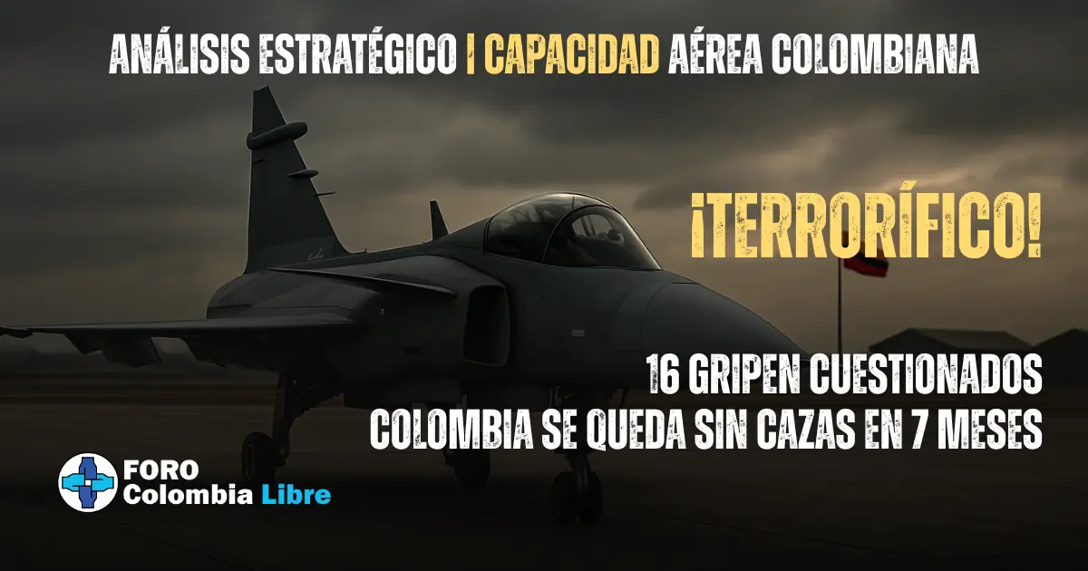 ¡Terrorífico! 16 Aviones Gripen cuestionados: Colombia se queda sin cazas en 7 meses 1 Aviones Gripen E sin armamento en pista colombiana al atardecer, con cielo gris e incertidumbre sobre la defensa aérea nacional.