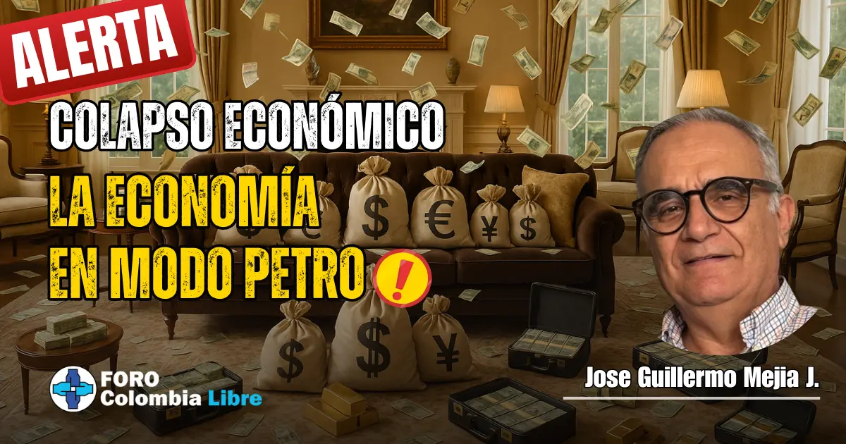 La Economía en Modo Petro: Del Desastre Personal al Colapso Nacional 1 Economía en modo Petro | Colapso económico en modo Petro: lujos, derroche y corrupción en un salón ostentoso lleno de dinero. Análisis de Foro Colombia Libre y José Guillermo Mejía J.