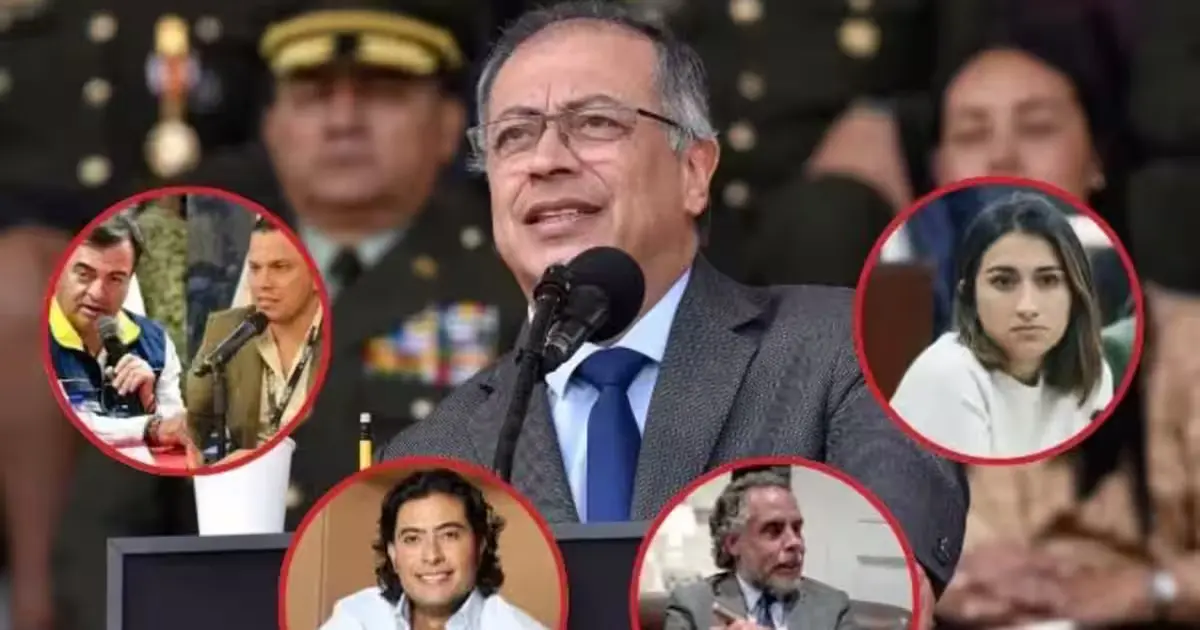 ¡Impactante! El Nobel que nunca fue: Petro y su fracaso moral 2 Gustavo Petro rodeado por Laura Sarabia, Armando Benedetti, Nicolás Petro y funcionarios de la UNGRD, símbolo de los escándalos y crisis éticas de su gobierno.