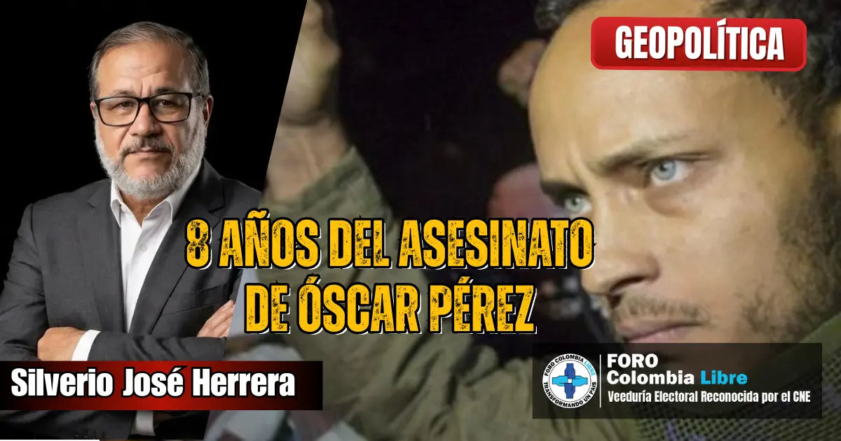 El pasado 15 de enero: 8 años del asesinato de Óscar Pérez por el régimen de Maduro 1 Imagen editorial sobre los 8 años del asesinato de Óscar Pérez, con su rostro en primer plano y enfoque en la represión del régimen de Maduro en Venezuela.